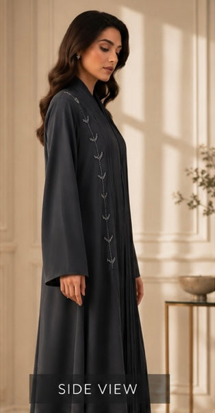 Ebony Pleated Elegance Abaya
