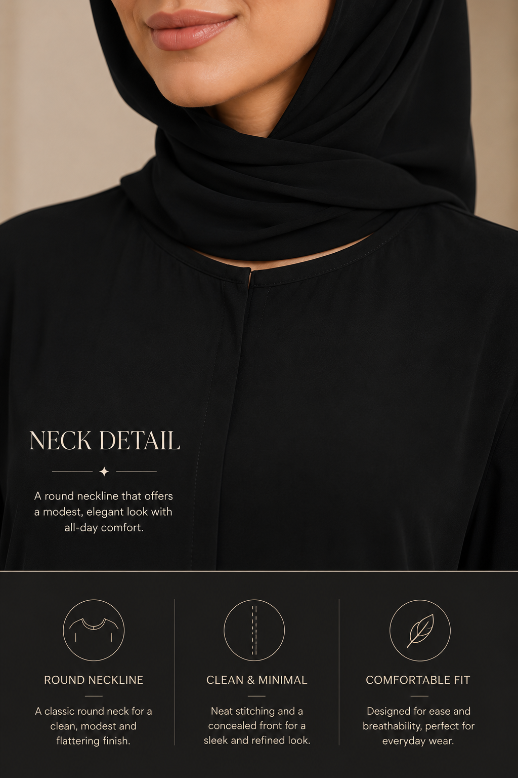Noir Blossom Abaya