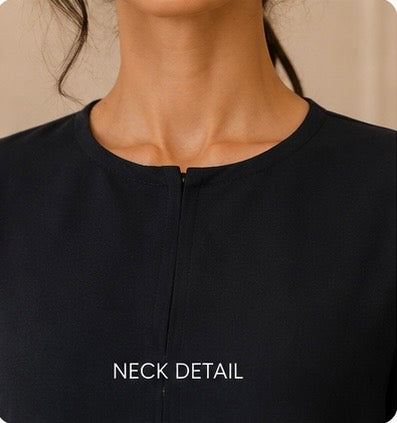 Midnight Pleated Elegance Abaya ✨