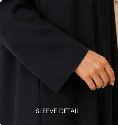 Midnight Pleated Elegance Abaya ✨