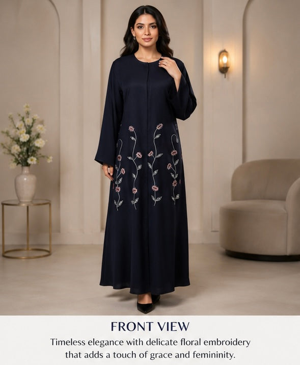 Midnight Bloom Abaya ✨